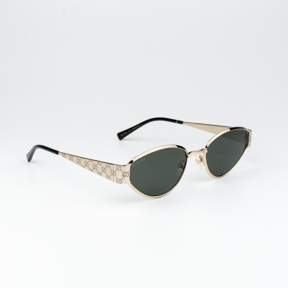 Gucci Women Sunglasses Gold Grey Cat Eye GG1853S 001 NEW AUTHENTIC - Picture 3 of 15